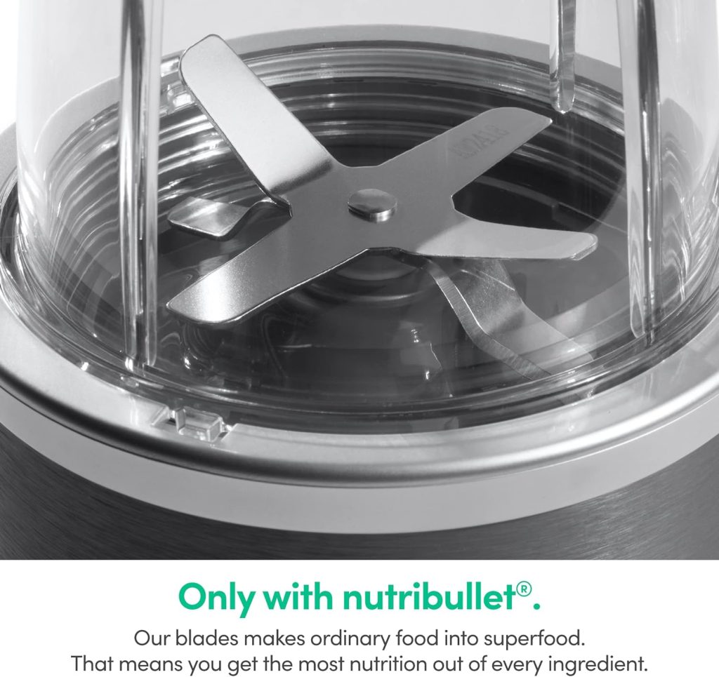 nutribullet Personal Blender for Shakes, Smoothies, Food Prep, and Frozen Blending, 24 Ounces, 600 Watt, Gray, (NBR-0601)